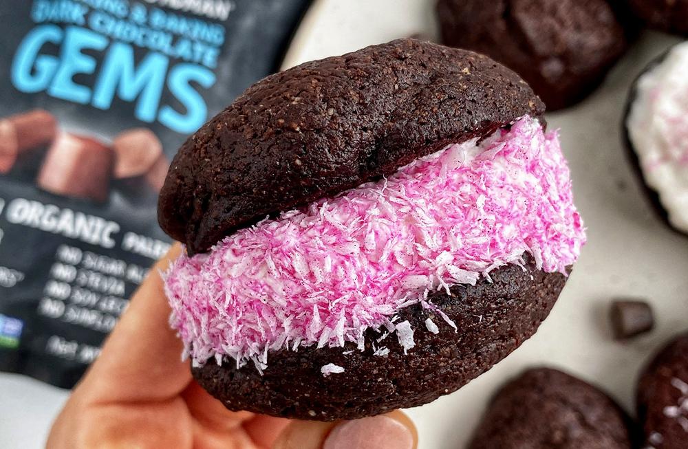 PURPLE SPRINKLE BROWNIE SANDWICHES