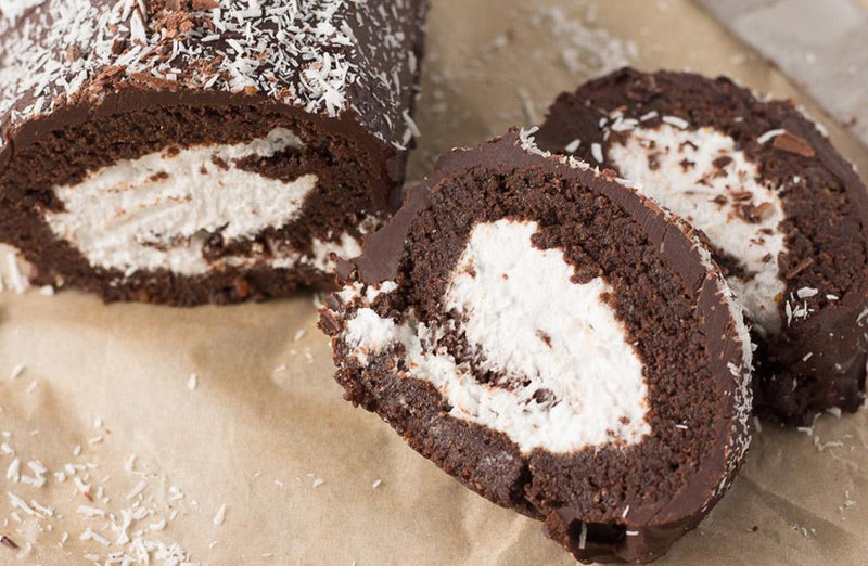 Vegan Dark Chocolate Swiss Roll